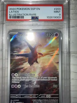 Pokemon TCG Latios Holo Card 203/191 Sv08: Surging Sparks PSA 9 Mint 2024 - Image 4