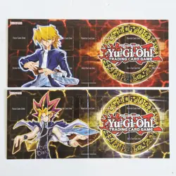YuGiOh Classic Folding Playmat Set of 2 Trading Card Game Board Konami 1996 Vtg - Image 1