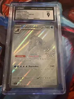 Crabominable Card 149/142 CGC 9 Mint Illustration Rare Holiday Calendar TCG - Image 1