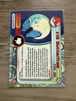 1999 Topps Pokemon TV Animation Edition - BUTTERFREE #12 Black Logo - Image 2