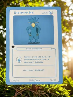 Sirquacks (Golduck) 32/38 - 1st Edition Pokederp Second Print Fan Art - Pokemon - Image 1