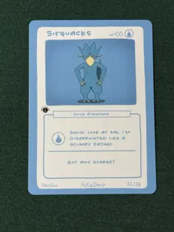 Sirquacks (Golduck) 32/38 - 1st Edition Pokederp Second Print Fan Art - Pokemon - Image 2