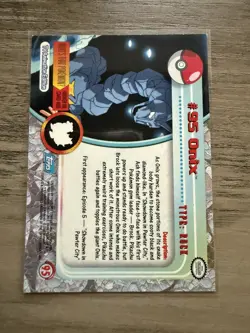 Pokemon Topps 1999 #95 Onix Blue Logo TV Animation Edition - Image 2