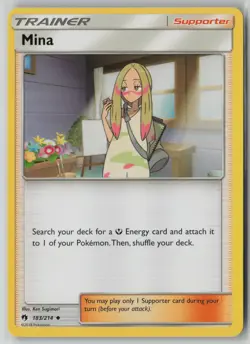 Mina 183/214 Pokemon Lost Thunder Uncommon Near Mint Card (NM) 1 - Image 1