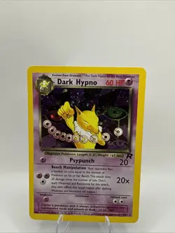 Dark Hypno 9/82 Team Rocket Pokemon Card TCG Vintage WOTC Holo Rare w/ SWIRL 💫 - Image 2