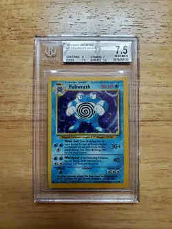 Pokemon BGS 7.5 NM+ 1999 Poliwrath Base Set Holo Card - Image 1