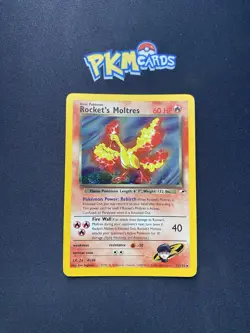 Pokemon TCG Rocket's Moltres Gym Heroes 12/132 Holo Rare With Swirl LP. - Image 1
