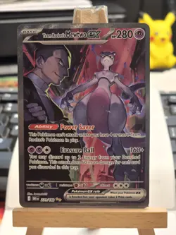 Pokemon TCG Destined Rivals Team Rocket's Mewtwo ex 231/182 Illustration Rare - Image 1
