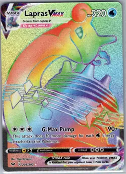 Lapras VMAX 203/202 SWSH01: Sword & Shield Base Set - Pokemon Card - NM - Image 1