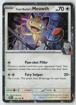Team Rocket's Meowth (Cosmos Holo) 149/182 - Miscellaneous Cards & Products Holo - Image 1