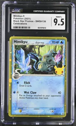 CGC 9.5 Mimikyu ´ Swsh136 Celebrations Black Star Promos Pokemon Mint+ - Image 1