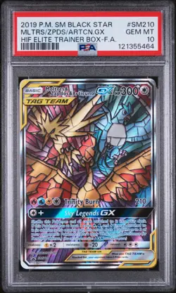 2019 POKEMON SM BLACK STAR PROMO FULL ART/MOLTRES & ZAPDOS & ARTICUNO GX PSA 10 - Image 1