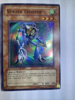 Yugioh Vortex Trooper GLAS-ENSE2 Super Rare Limited Edition LP+ - Image 1