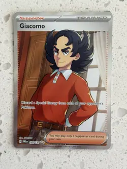 Pokemon TCG Prismatic Evolutions Giacomo Full Art Trainer Card 138/131 - Image 1