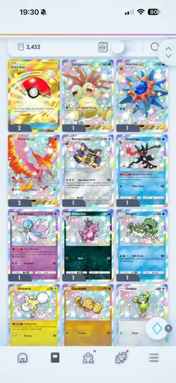 Pokemon TCG Pocket 2x Crown Pokeball + 3390 Booster/ Pack Hoursglass+ Cards - Image 1