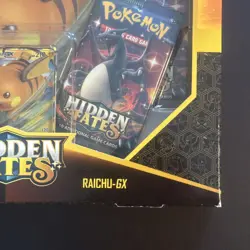 Pokemon Hidden Fates Raichu GX Collection Box 4 Booster Pack Promo Jumbo Card - Image 3