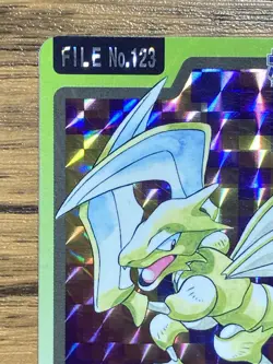 Pokemon Carddass Card Scyther File No.123 Bandai Pocket Monsters 1997 Holo - Image 3