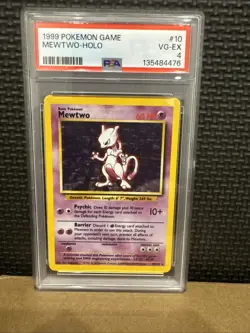 1999 Base Set Holo Rare Mewtwo Pokemon PSA 4 10/102 - Image 1