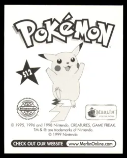 1999 Pokemon Merlin Stickers Poliwhirl U.K. #S12 Vintage Prism - Image 2