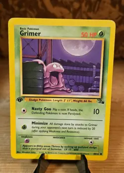 1st Edition Grimer 48/62 Fossil Non Holo WoTC Pokemon Trading Card Game 1999 MP - Image 1