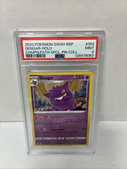 Pokemon Gengar 2020 Champion's Path Special Pin Collection Holo SWSH052 PSA 9 - Image 1
