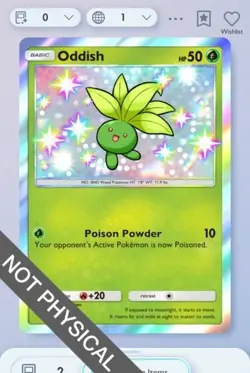 Pokemon TCG POCKET - Oddish Shiny 1⭐, Crimson Blaze, English - Image 1