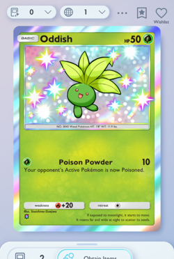 Pokemon TCG POCKET - Oddish Shiny 1⭐, Crimson Blaze, English - Image 3