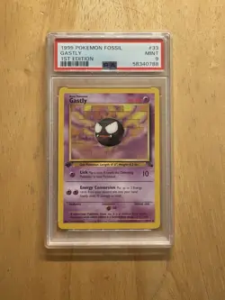 Pokemon Gastly 1st Edition PSA 9, 33/62, Fossil Card - Image 1