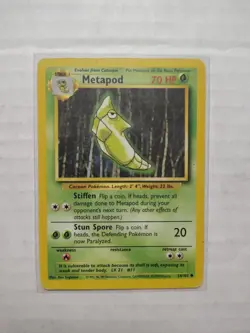 Metapod 54/102 Base Set Common Vintage Pokemon Card WOTC TCG English - Image 1