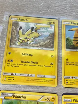 Mixed Lot of Pokemon Holo or Not PIKACHU Tailwhip Emogla VIRIZION Etc. Cards - - Image 2