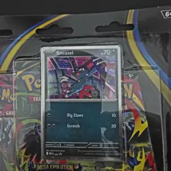 Pokemon TCG Mega Evolution Phantasmal Flames 3 Pack Blister Sneasel Promo Cards - Image 2