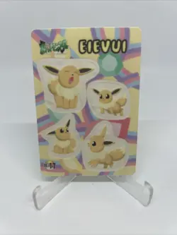1999 Pokemon Fancy Graffiti Eevee #17 Sealdass Card Sticker Bandai Japanese - Image 1