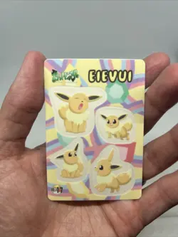 1999 Pokemon Fancy Graffiti Eevee #17 Sealdass Card Sticker Bandai Japanese - Image 3