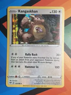 Pokemon TCG Kangaskhan 133/189 Darkness Ablaze Holo Card NM - Image 1