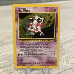 Mr Mime Pokemon Card WOTC Holo 6/64 Jungle Set Rare Vintage 1999 - Image 1