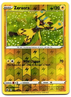 Zeraora 052/159 - Crown Zenith Rare Pokemon TCG Reverse Holo - LP Card - Image 1