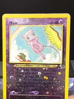Pokemon Card Mew 1/18 Southern Islands Reverse Holo Rare SWIRL Played - Image 2