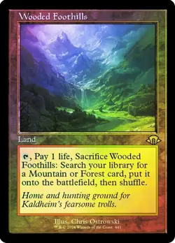 Wooded Foothills Foil Retro Frame Modern Horizons 3 NM MTG - Image 1