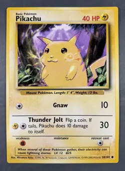 Jumbo Pokemon Card Pikachu 58/102 NOT FOR PLAY USE Promo Giant Big Oversize - Image 2