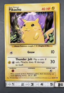 Jumbo Pokemon Card Pikachu 58/102 NOT FOR PLAY USE Promo Giant Big Oversize - Image 5