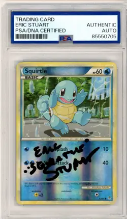 PSA Signed Eric Stuart Pokemon TCG Squirtle 63/95 Unleashed Reverse Holo - Image 1