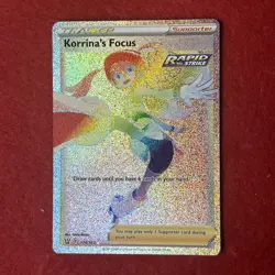 Korrinas Focus 174/163 Rainbow Secret Rare Battle Styles M/NM Pokemon TCG - Image 1