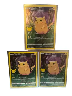 Pokemon Celebrations Pikachu Holo 005/025 Ultra Rare Full Art Lot of 3 - Image 1