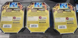 Pokemon Hidden Fates Tin Charizard, Raichu, Gyarados GX Set of 3 - Image 2