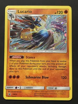 2017 Pokemon Lucario SM54 Cosmos Holo Promo SM Black Star Promo - Image 1