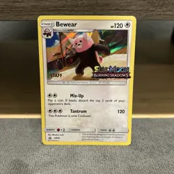 Pokemon BEWEAR Staff Prerelease Burning Shadows SM49 Holo Promo - Image 1