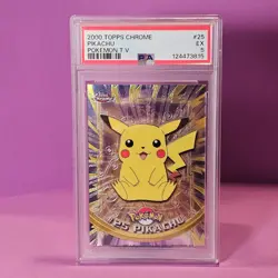 2000 TOPPS CHROME POKEMON T.V. #25 PIKACHU PSA 5 - Image 1