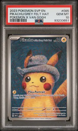 2023 Pokemon #085 Pikachu/Grey Felt Hat Pokemon X Van Gogh PSA 10 - Image 1