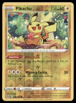 Pokemon - Pikachu - 052/196 - Common Reverse Holo - Lost Origin - NM - Image 1