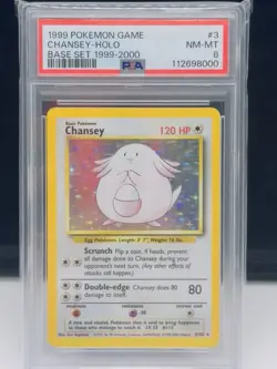 PSA 8 - Pokemon Base Set Chansey - 4th Print - 1999-2000 - Uk print - Low POP 37 - Image 1
